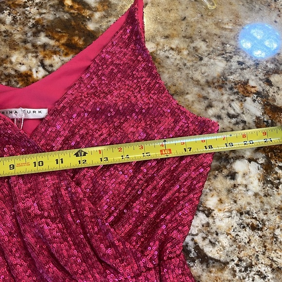 Trina Turk Allure Barbie Fuchsia Pink Sequin Cocktail Dress Size 10 NWTs - Picture 8 of 11